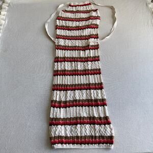 The Drop Women's Stripe Crochet Knit Halter Dress Multicolor Size M